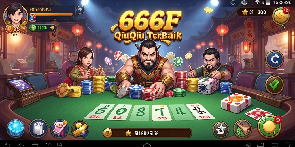 Screenshot utama 666F menampilkan aksi seru QiuQiu.
