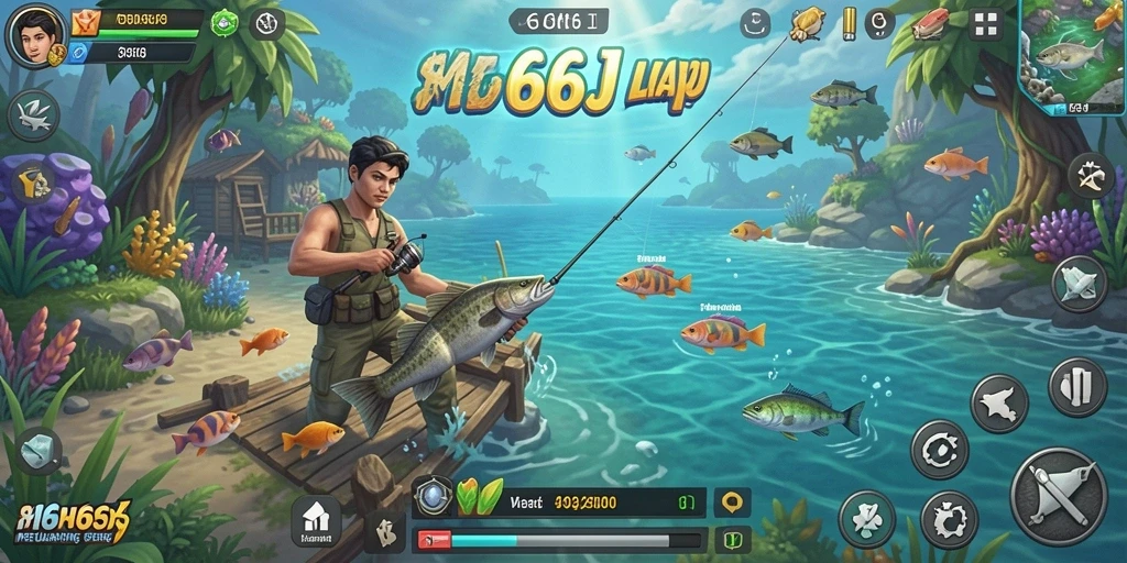 Screenshot gameplay 666J menampilkan pengalaman memancing yang mendebarkan.