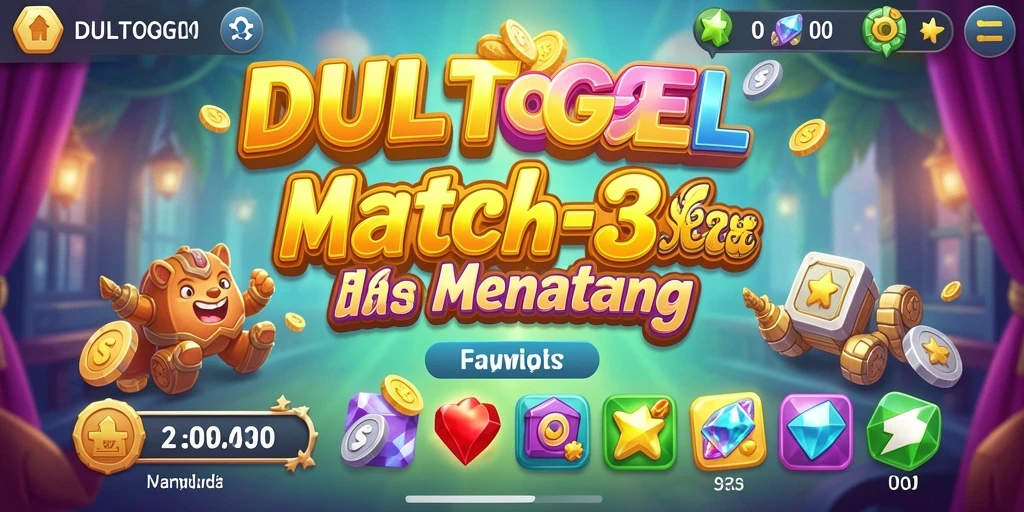 Tampilan gameplay DULTOGEL dengan kombinasi warna yang menarik.