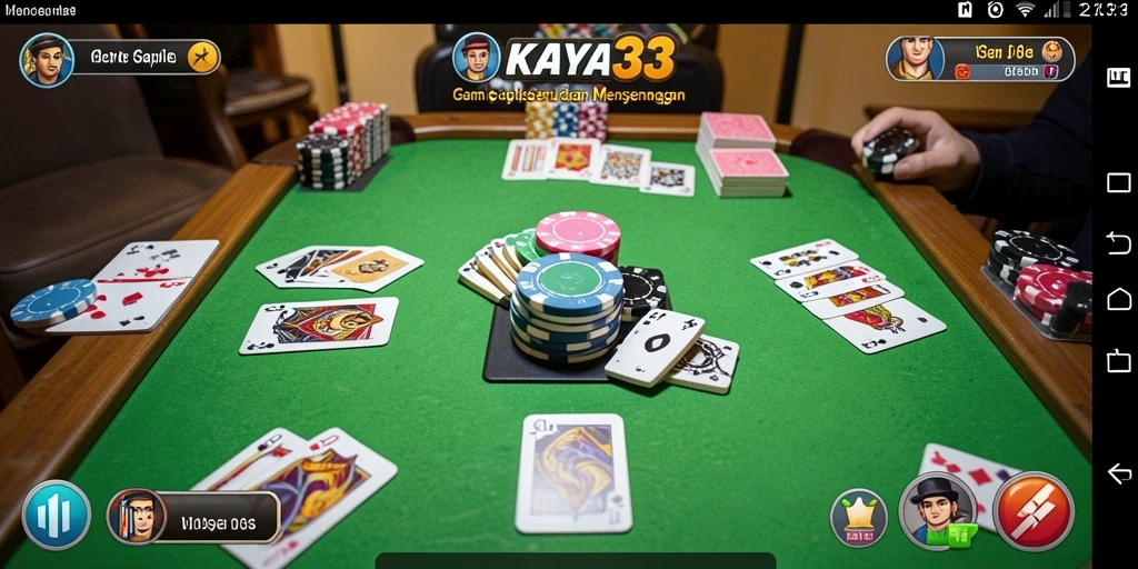 Screenshot gameplay KAYA33 menampilkan aksi seru bermain Gaple.
