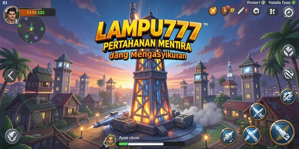Tampilan gameplay LAMPU777 yang mendebarkan dalam pertahanan menara.