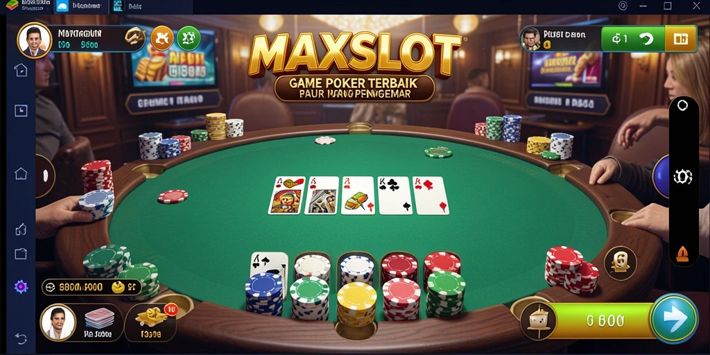 Screenshot menunjukkan permainan Poker yang seru di MAXSLOT.