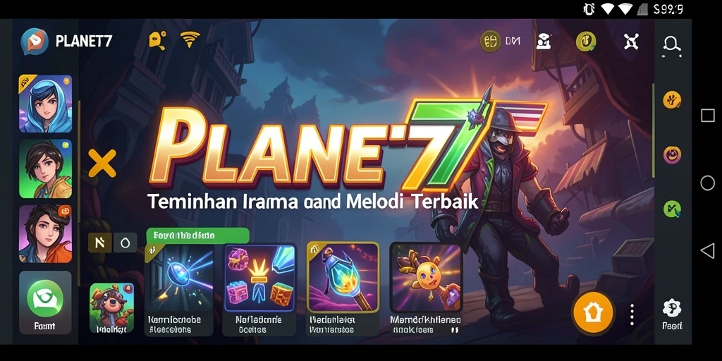 Tampilan gameplay PLANET77 yang mengasyikkan dengan berbagai genre musik.