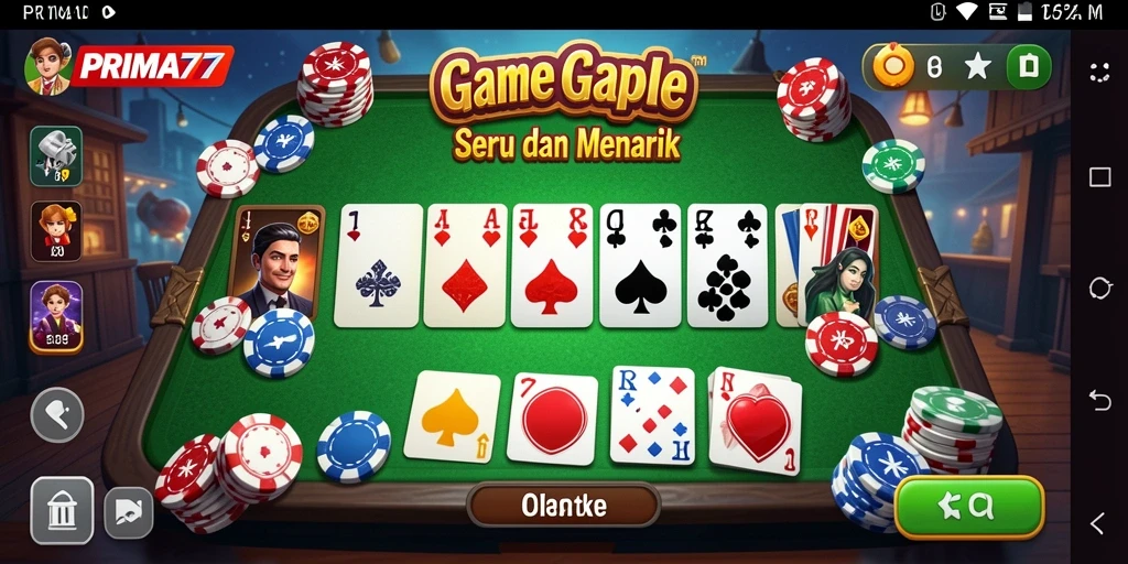 Tampilan permainan Gaple yang seru di PRIMA77.