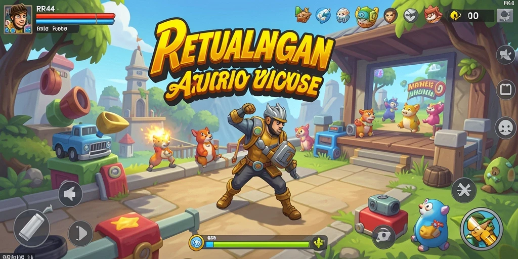 Tampilan gameplay menegangkan dalam RR44 yang penuh aksi Arcade.