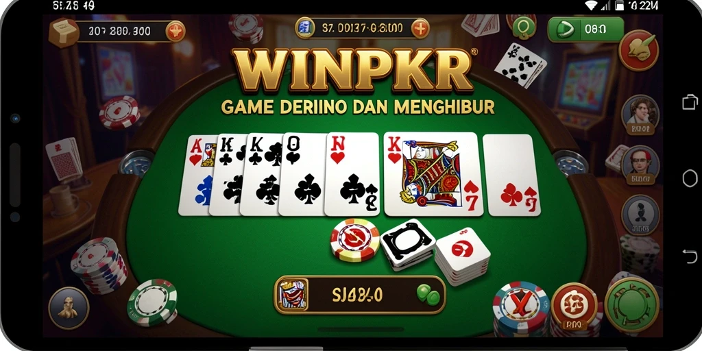 Tampilan gameplay seru di WINPKR, permainan domino yang menghibur.